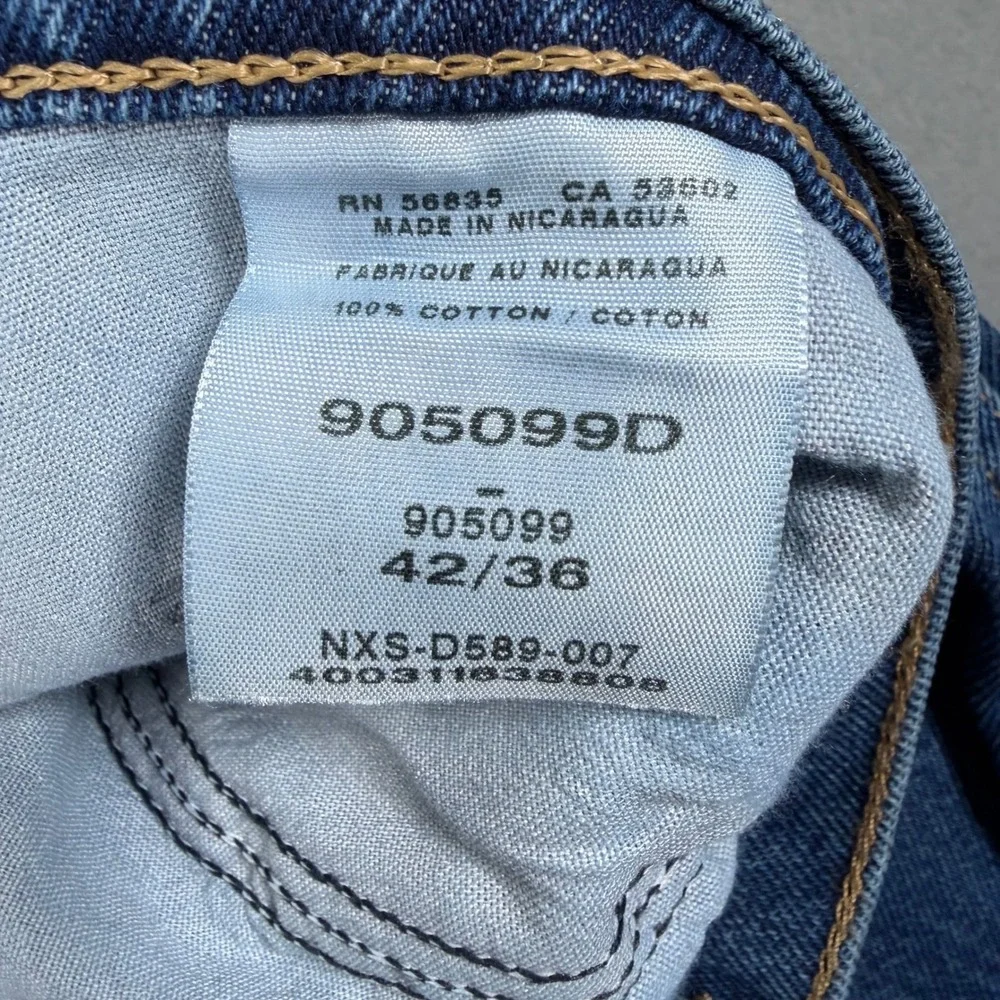 Cabelas Mens Jeans 42x36 Blue Denim Straight Leg Relaxed Fit Outdoor Workwear